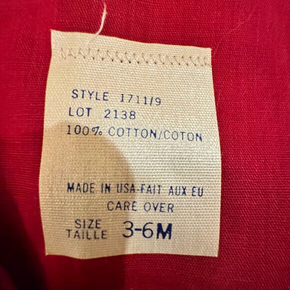 Christmas Boys 3-6 Months Jon Jon Red Velvet One Piece Accent Plaid Gold Buttons - Picture 9 of 9